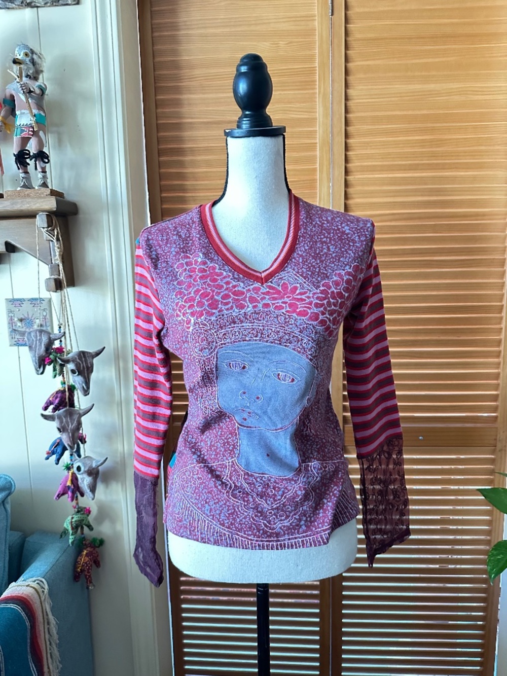 Vintage 90's CUSTO BARCELONA Face T Shirt W Lace L